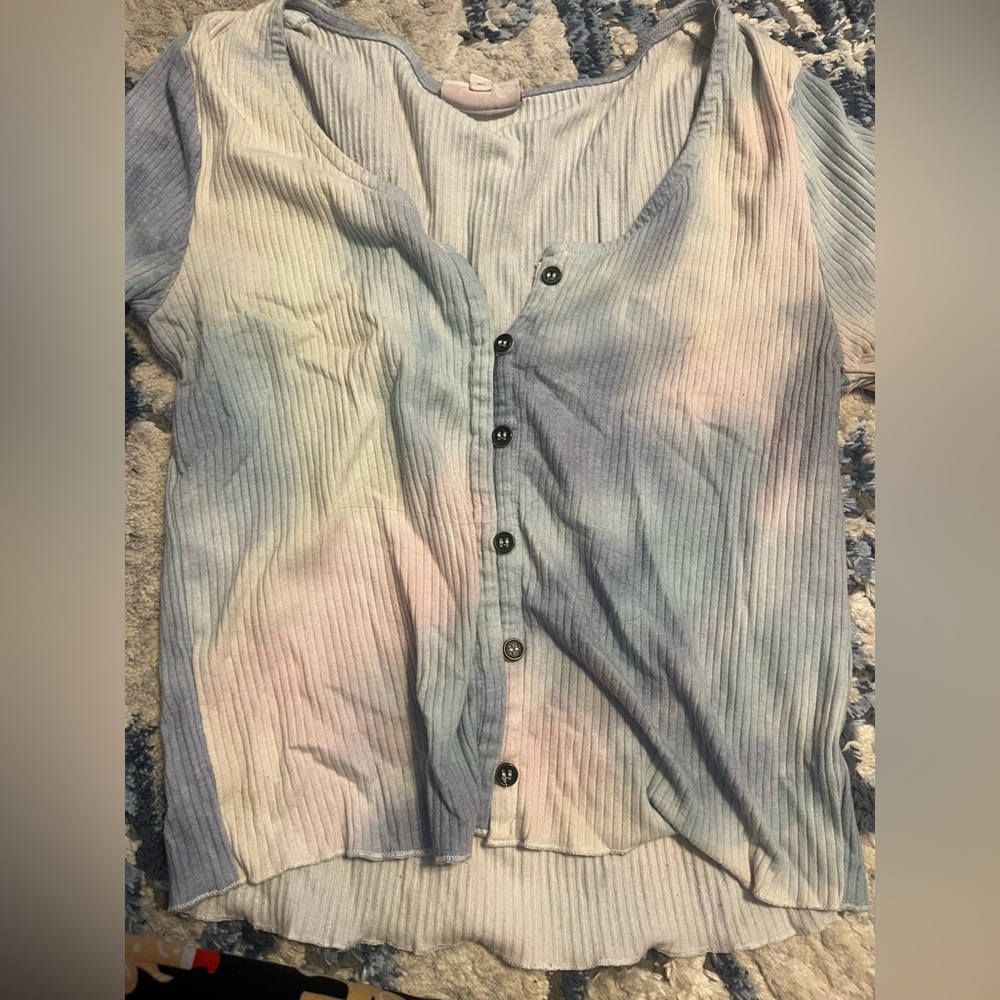 SO Pastel Tie-Dye Button-Down Shirt